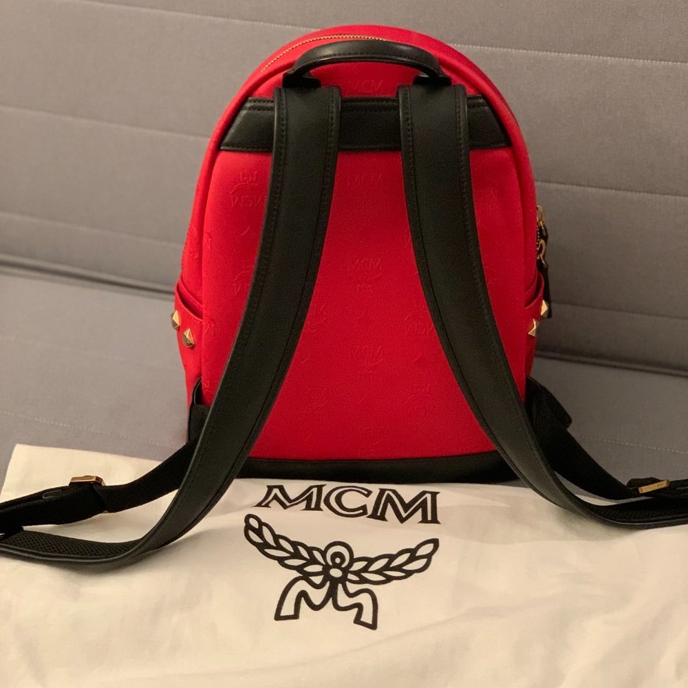 Authentic Mcm Odeon Stark Red Backpack - image 4